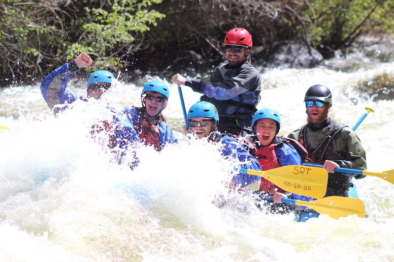 Mike and Susan from RVBloger white water rafting the Taylor River in Colorado