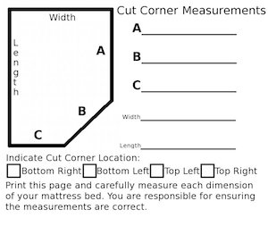 guide to measure cut corner RV mattress