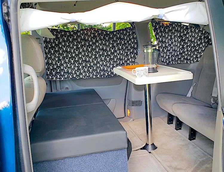 Camper van rental chicago-interior-dimnette-table-and-seating