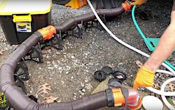 sewer hose support