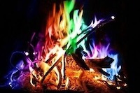 magical flames on a campfire