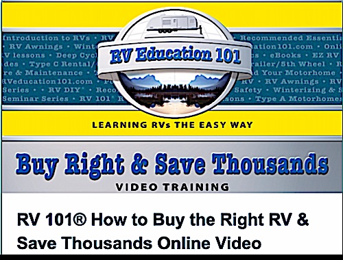 Logo for the video course called how to buy the right RV and save thousands
