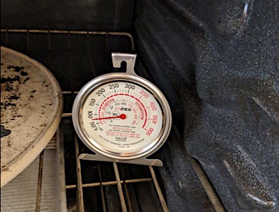 RV Oven with a thermometer inside