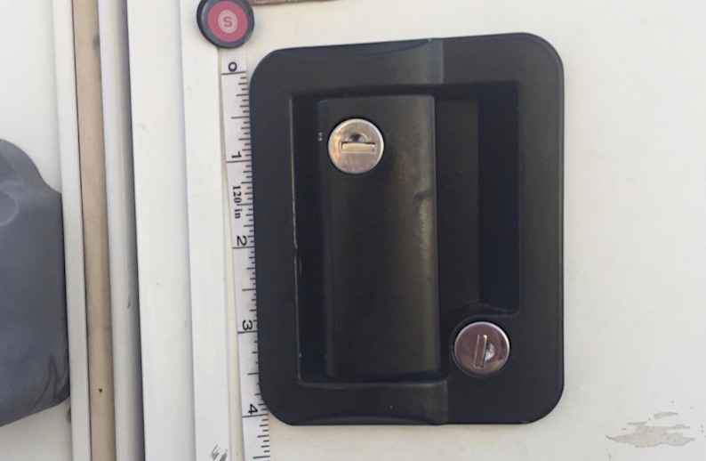 Travel trailer door lock