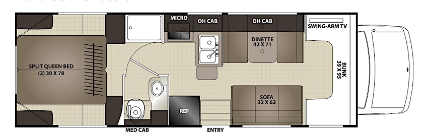 Coachmen Class C RV Floor Plan Under 30 feet
