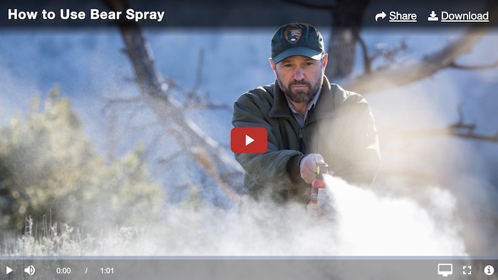 How to use bear spray video made by the National Park service
