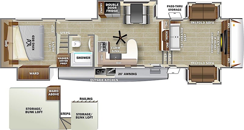Forest River Sabre 37FLL fifth wheel front living room