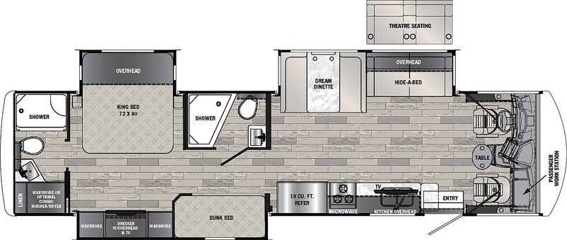 Class A RV With Bunk Bed Forest River Georgetown GT5 36B5 Floorplan