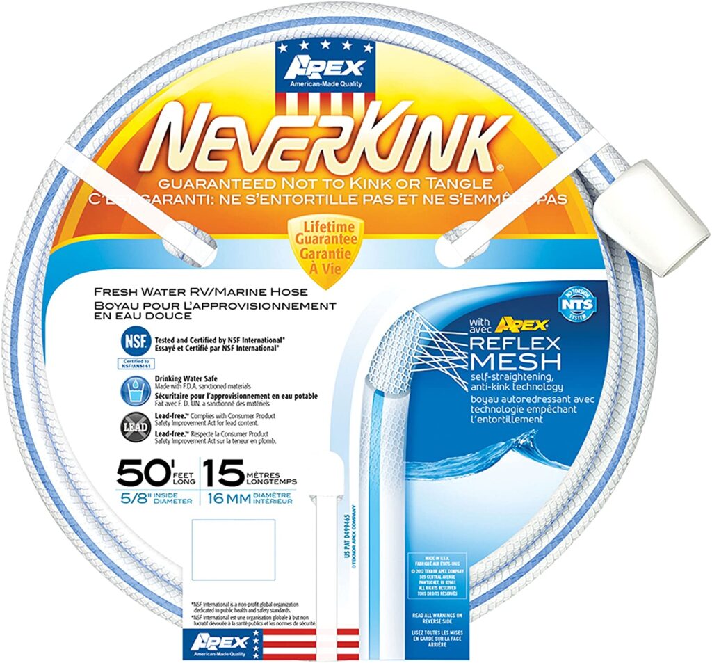 RVBlogger used to use the NeverKink Drinking water hose for their RV 
