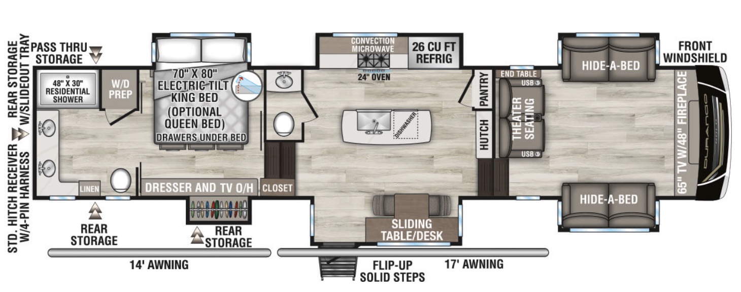 KZ Durango Gold G388FLF Floor plan