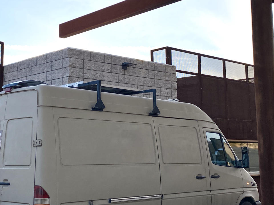 Extra tall roof rack on a high-top van