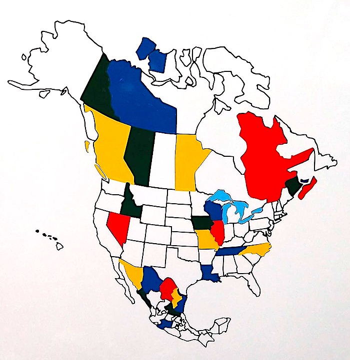North America Decal Adventure Tracker US Canada Map
