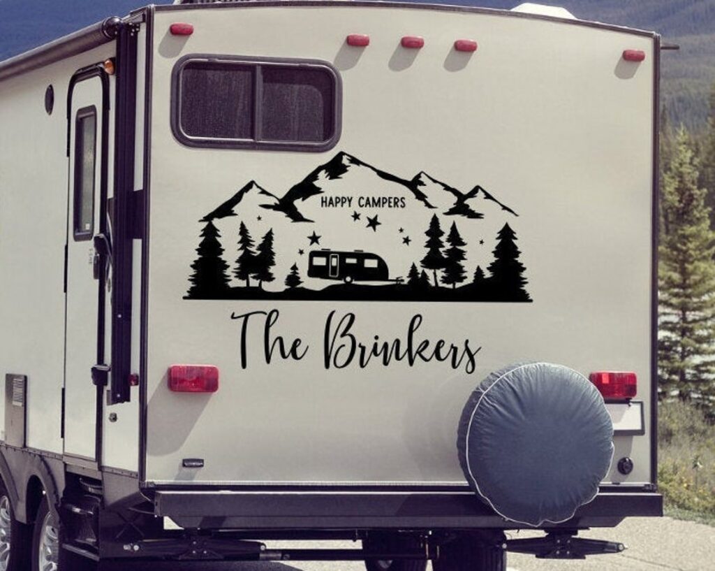 Welcome To Our Camper Optional Personalized Camping Decal Sticker
