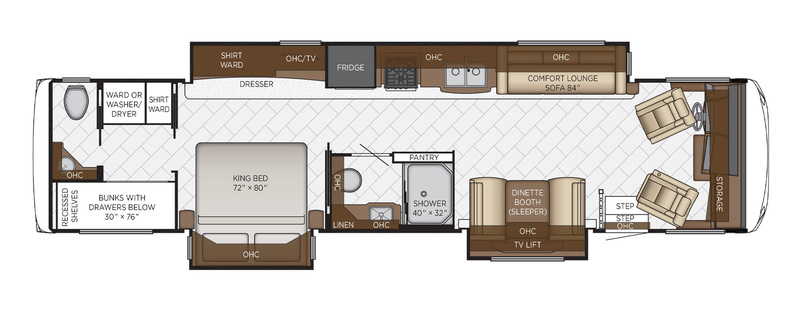 Class A RV With Bunk Bed Newmar Canyon Star 3929 Floorplan