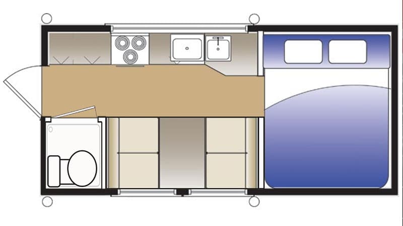 Three Quarter Ton Truck Camper Hallmark Nevada Flatbed Floorplan