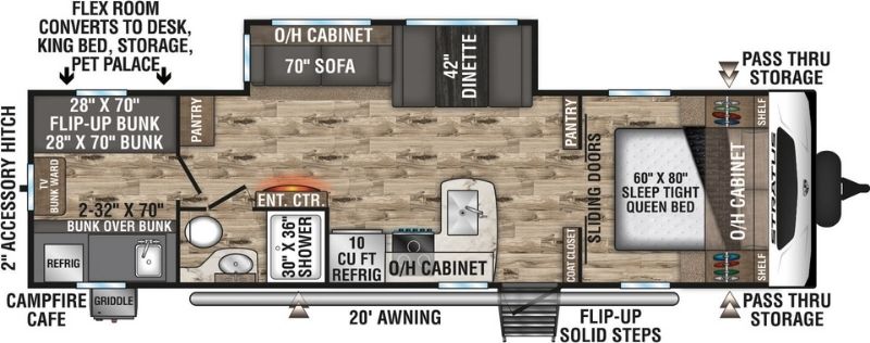 Unique Travel Trailer Floor Plan Venture Stratus SR291VQB Floorplan