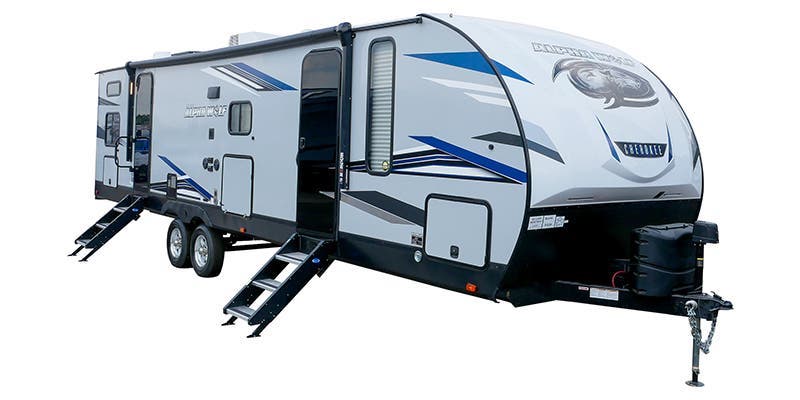 RV Traveling for Dog Shows Forest River Cherokee Alpha Wolf 23DBH-L Exterior