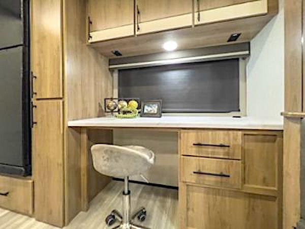2024 Grand Design 2670MK is one of the best RVs with office space with desk, chair and filing cabinet