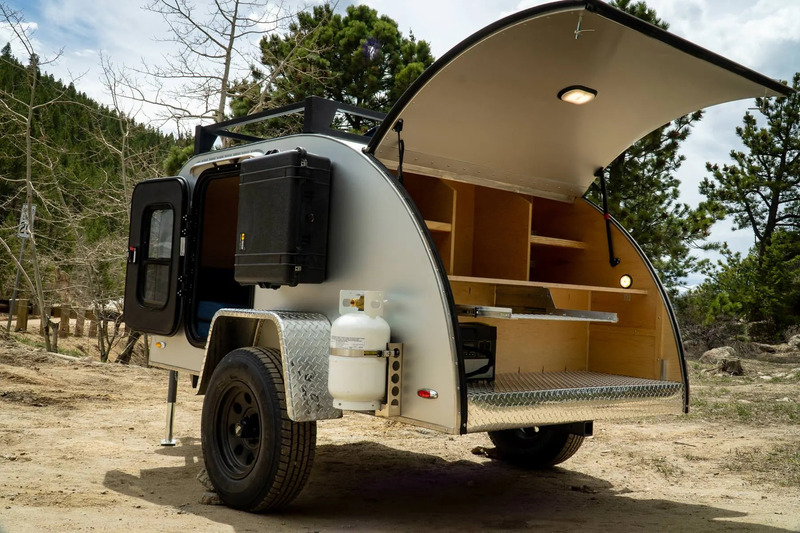 Campers to Tow With an SUV Basedrop Teardrop Camper Trailer Rear Hatch
