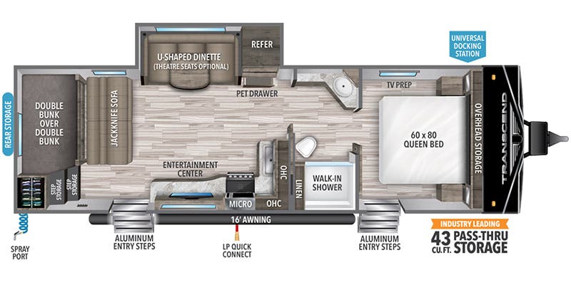 Campers to Tow With an SUV Grand Design Transcend Xplor 265BH Floorplan