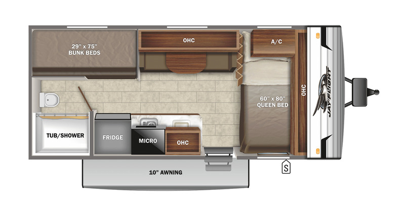 Campers to Tow With an SUV Jayco Jay Flight SLX 7 174BH Floorplan