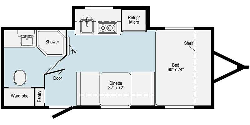 Travel Trailers Under 30000 Winnebago Hike H170S Floorplan