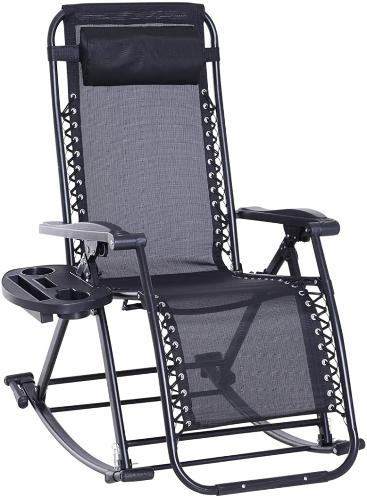 Outsunny Zero Gravity Folding Rocking Camp Chair