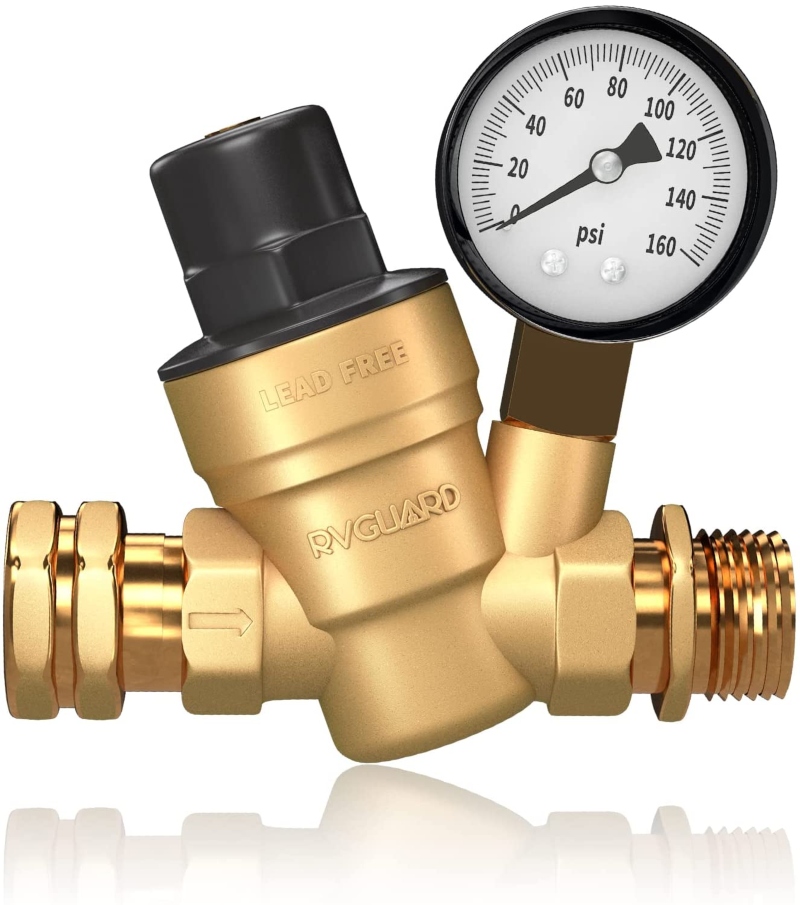 RV water pressure regulator RVGUARD adjustable RV water pressure regulator valve