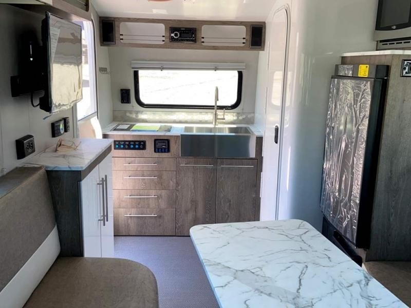 Teardrop Camper With a Bathroom inTech Sol Dawn Rover Interior