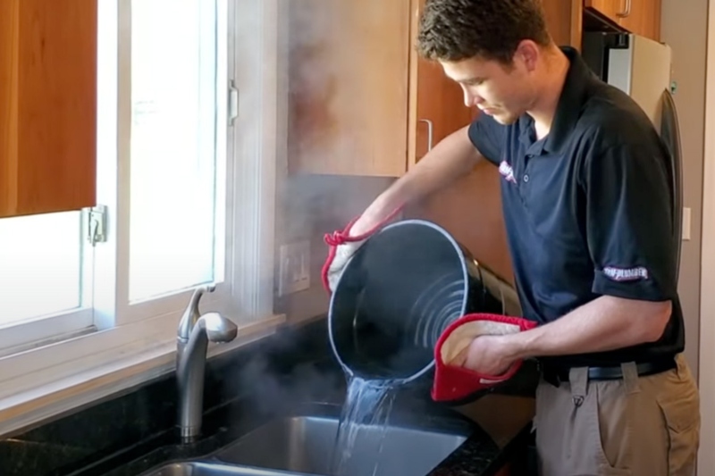 Use Boiling Water Instead of Drano in RV Drains