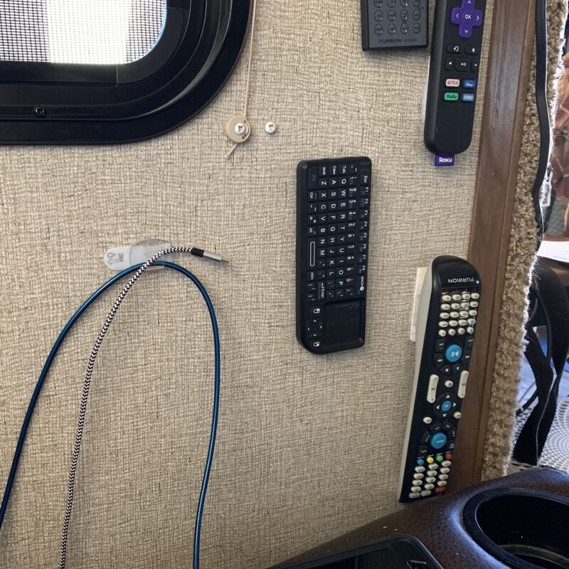 Organization Hacks for Your RV Velcro TV Remotes to the Wall
