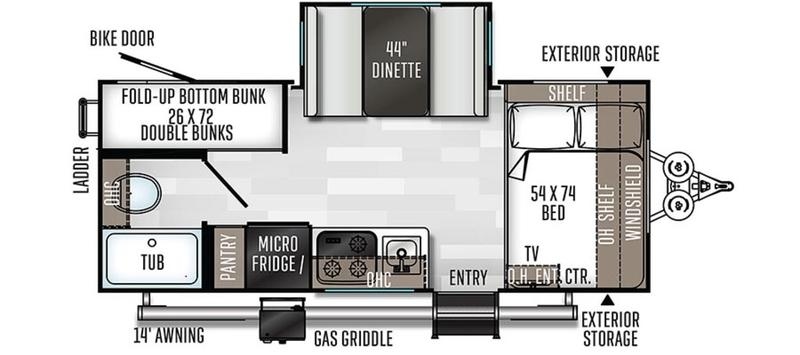 Travel Trailers 4Runners can Tow Rockwood Geo Pro 20 BHS Floor Plan