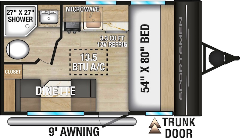 KZ RV Sportsmen Classic 130RD Floor Plan