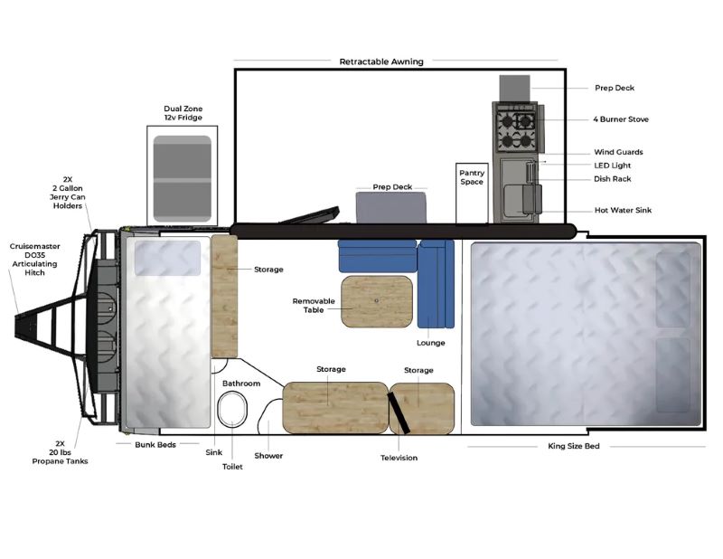 Opus OP15 Floorplan - Pop-Up Campers with Bathrooms