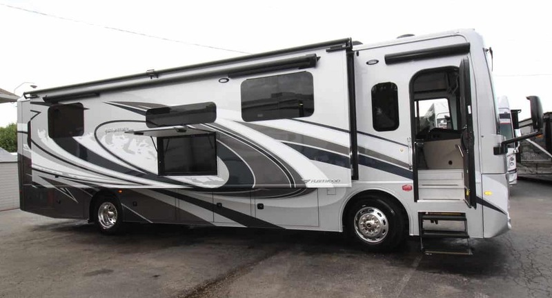 2024 Fleetwood Frontier 37RT exterior with huge slide out