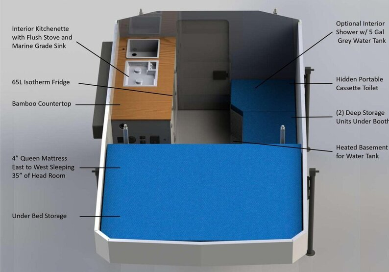 Best Pop Up Truck Campers With Bathrooms SuperTramp Flagship LT Floorplan