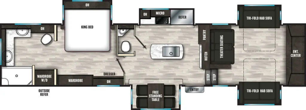 Coachmen Brookstone 344FL front living room floor plan