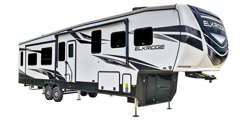 Heartland Elkridge 38MB exterior is one of the best small RVs with washer and dryer

