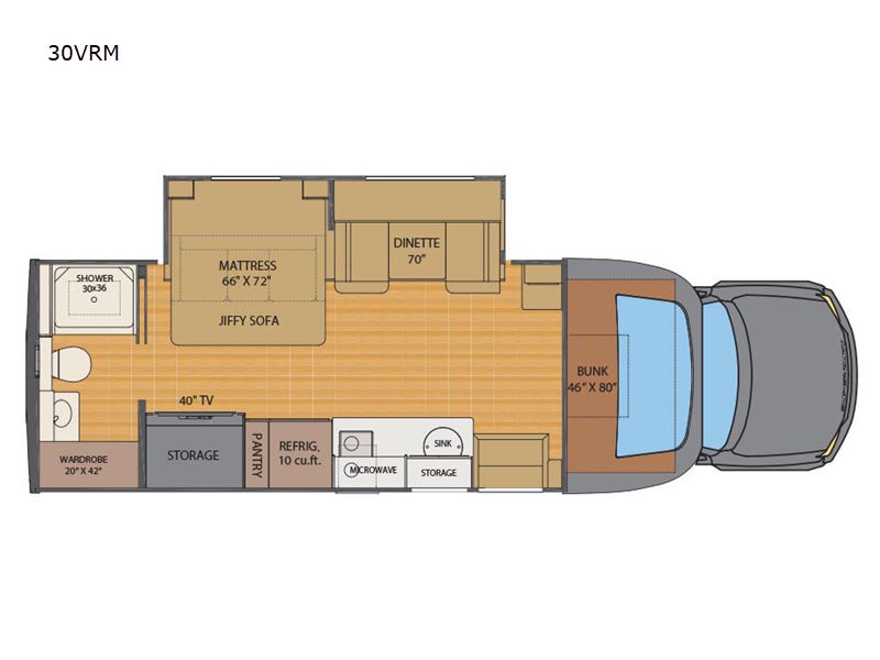 Renegade Veracruz 30VRM Floorplan Class C Murphy Bed