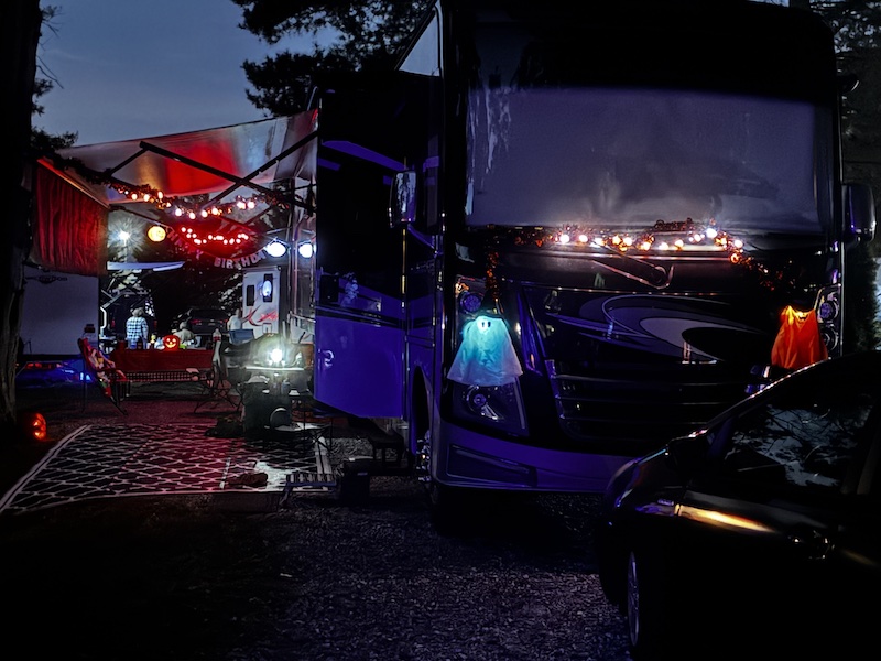 Halloween camping weekend where people cut through our campsite